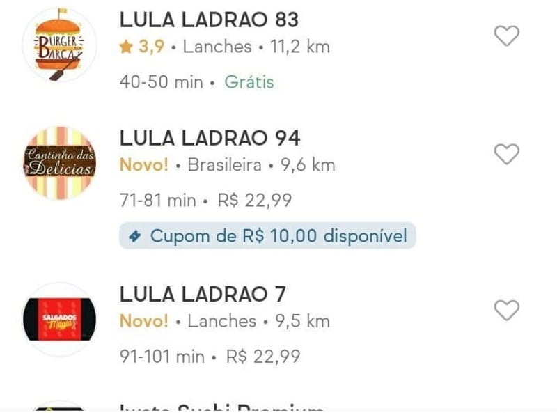 iFood tem falha e nomes de restaurantes são mudados para frases de ataques políticos
