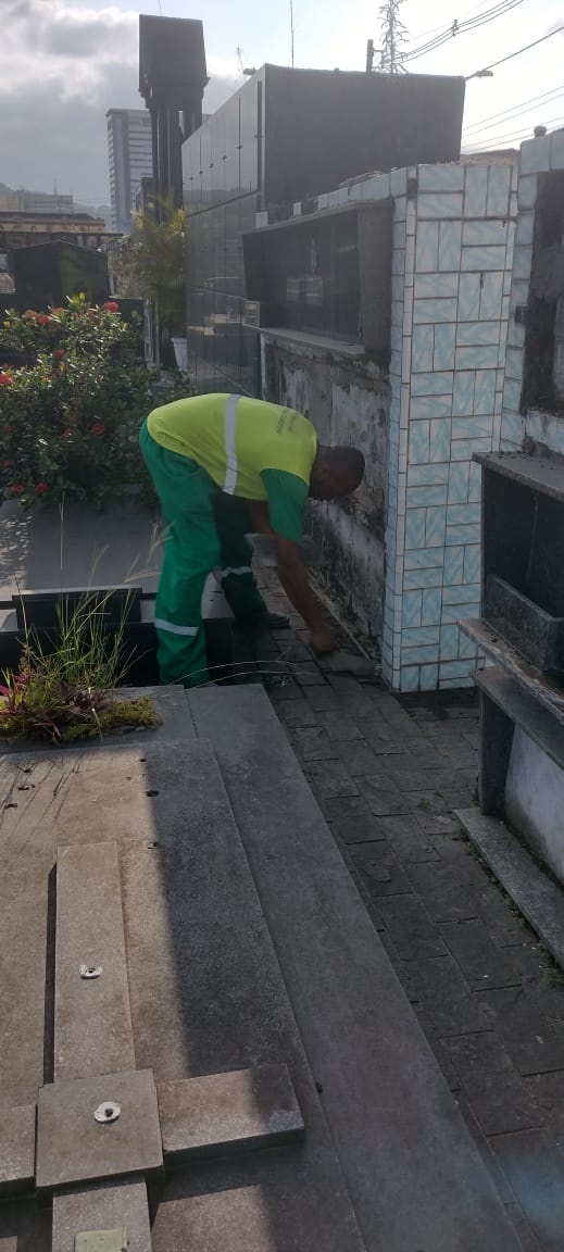 Cemitérios municipais em Santos passam por manutenção para o Dia das Mães 3