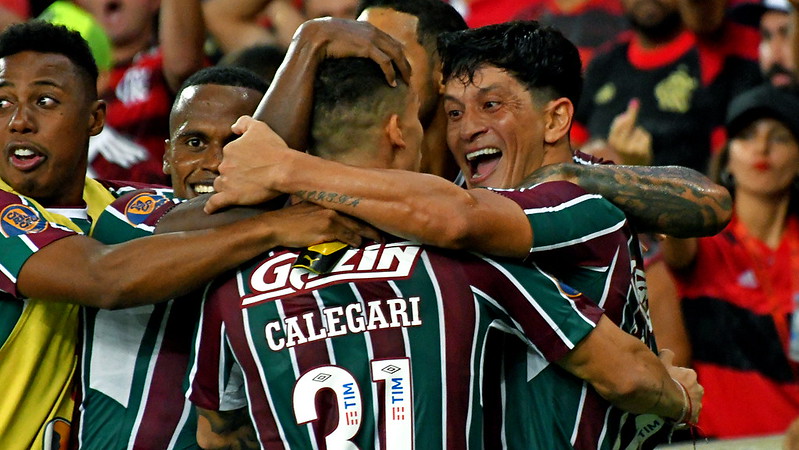 Cano comemora o gol de empate do Fluminense: argentino foi o grande herói tricolor