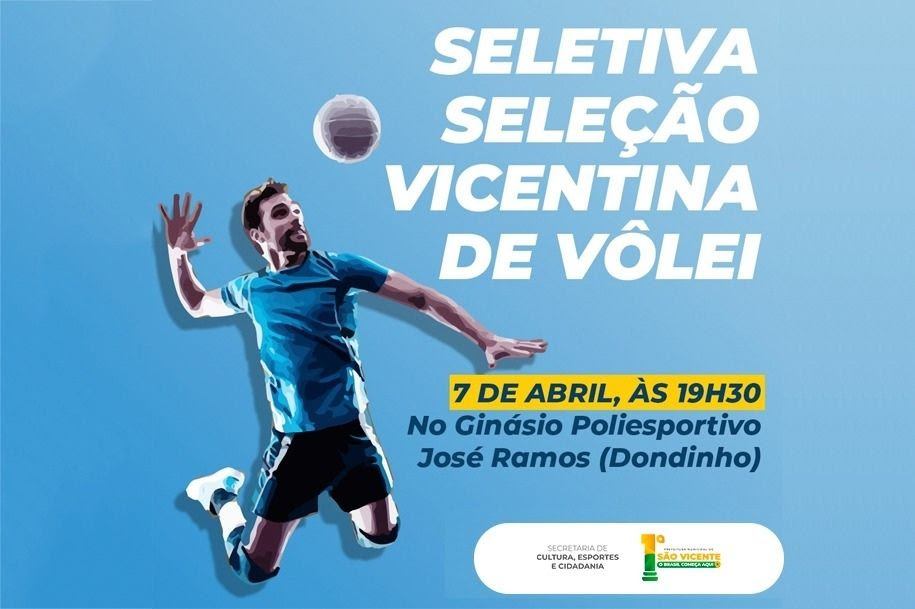 Prefeitura de São Vicente realiza peneira para formação da seleção de vôlei masculino