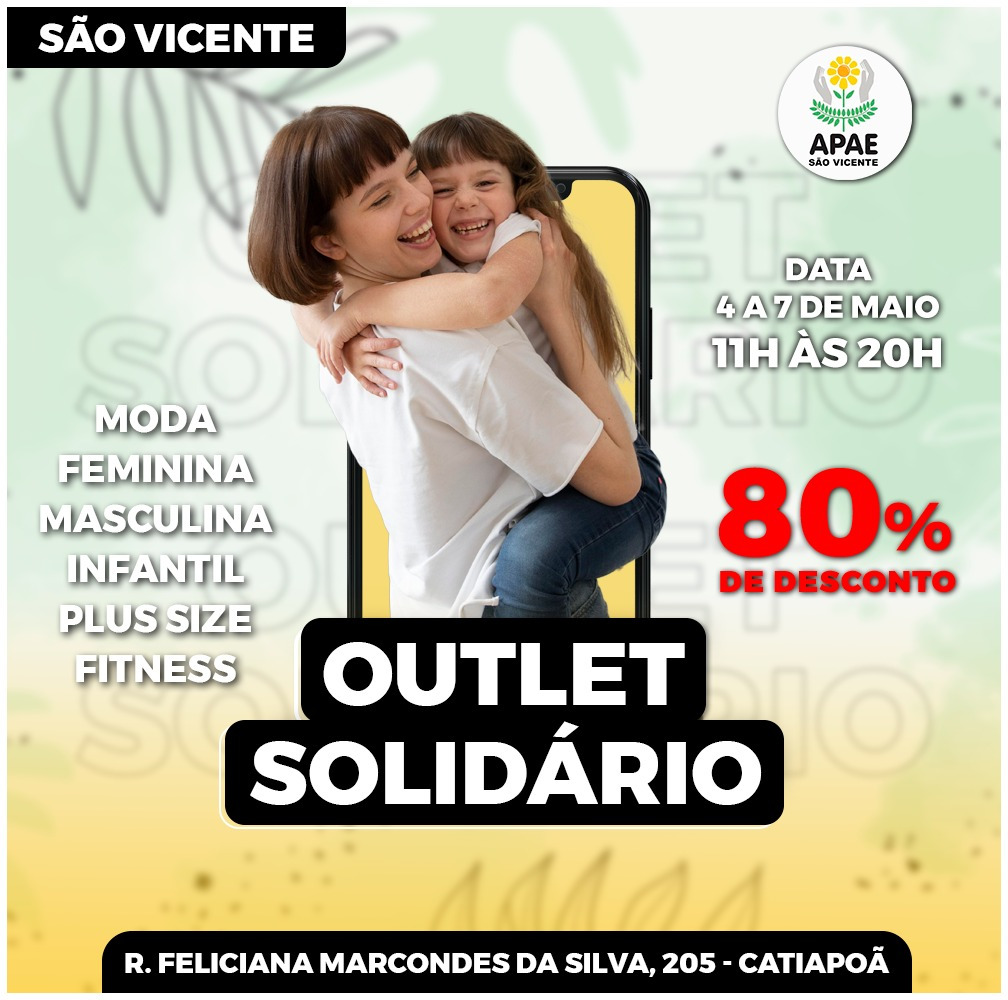 Mega Outlet Solidário acontece em São Vicente a partir desta quarta-feira (4)
