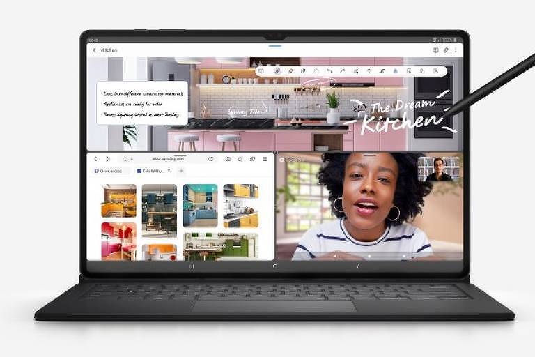 Galaxy Tab S8 Ultra, lançado no Brasil nesta quarta (17), com teclado e caneta