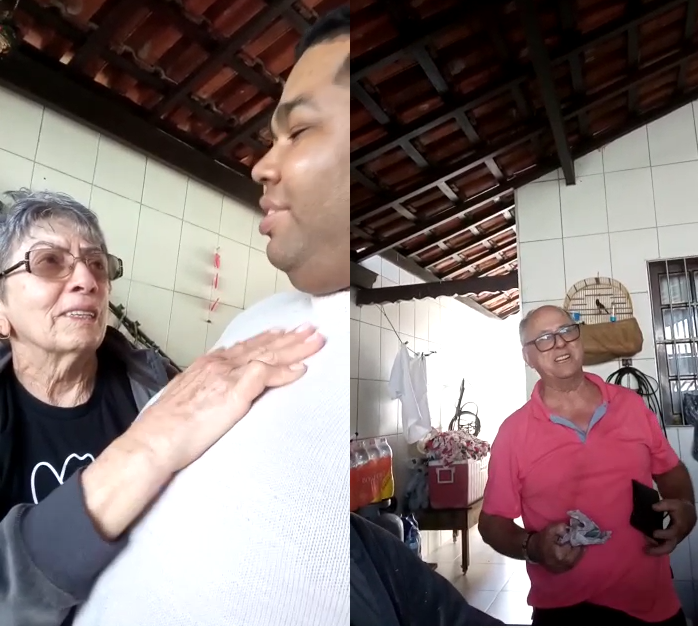 Em vídeo compartilhado por Thiago nas redes sociais, é possível ver a mulher do passageiro emocionada