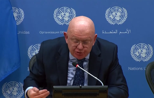 Ucânia e países do Ocidente afirmam que acusações são estratégia da Rússia baseada em mentira; na foto, o embaixador Russo na ONU, Vassily Nebenzia