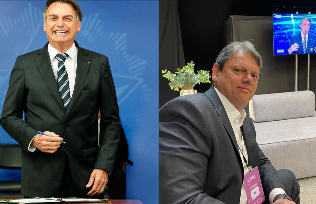 Jair Bolsonaro, do Partido Liberal (PL) e Tarcísio Freitas, do Republicanos (REP)