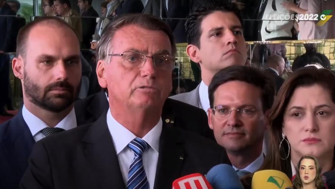 O presidente não citou a vitoria de seu adversário, Lula (PT), nas eleições