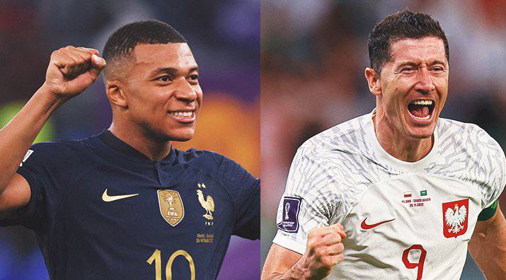 O jovem Kylian Mbappé, 23, e o experiente Robert Lewandowski, 34, duelam hoje