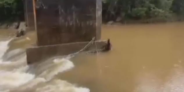Acidente ocorreu em uma ponte desativada sob o rio Itanhaém