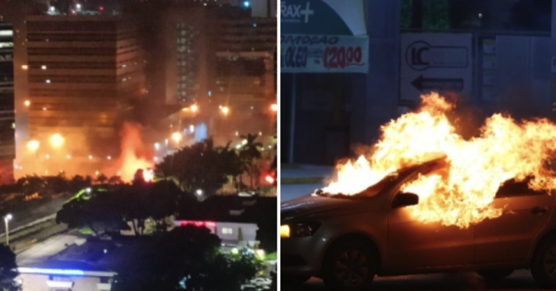 Bolsonaristas radicais incendeiam ônibus em Brasília