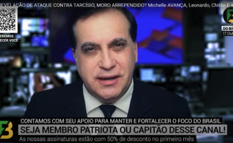Cleiton Basso, que apresentava programa do Foco do Brasil; influente no bolsonarismo, canal não publica há dois meses