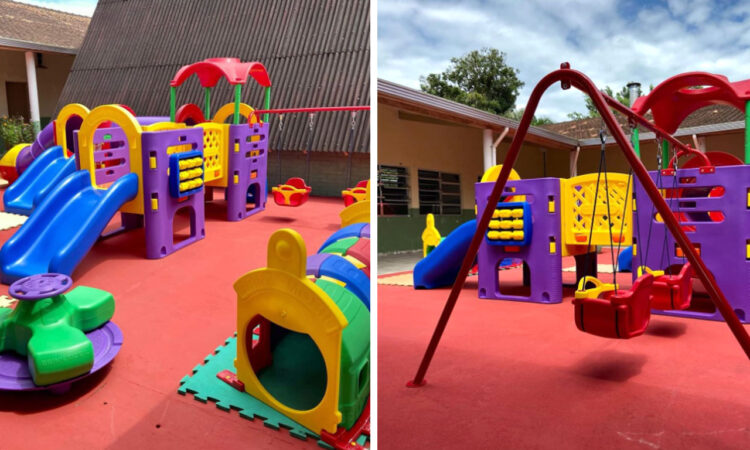 Os novos brinquedos estão sendo instalados em todas as unidades escolares de creche ao 5&ordm; ano do ensino fundamental