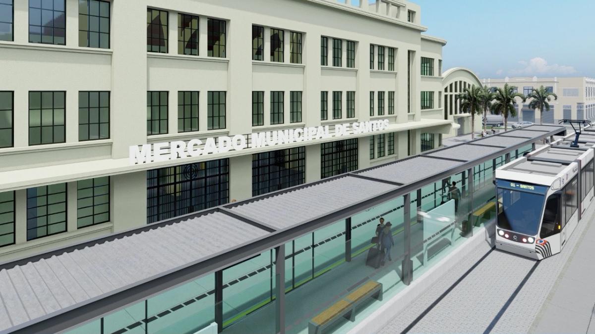 Projeção de como ficará o Mercado Municipal de Santos