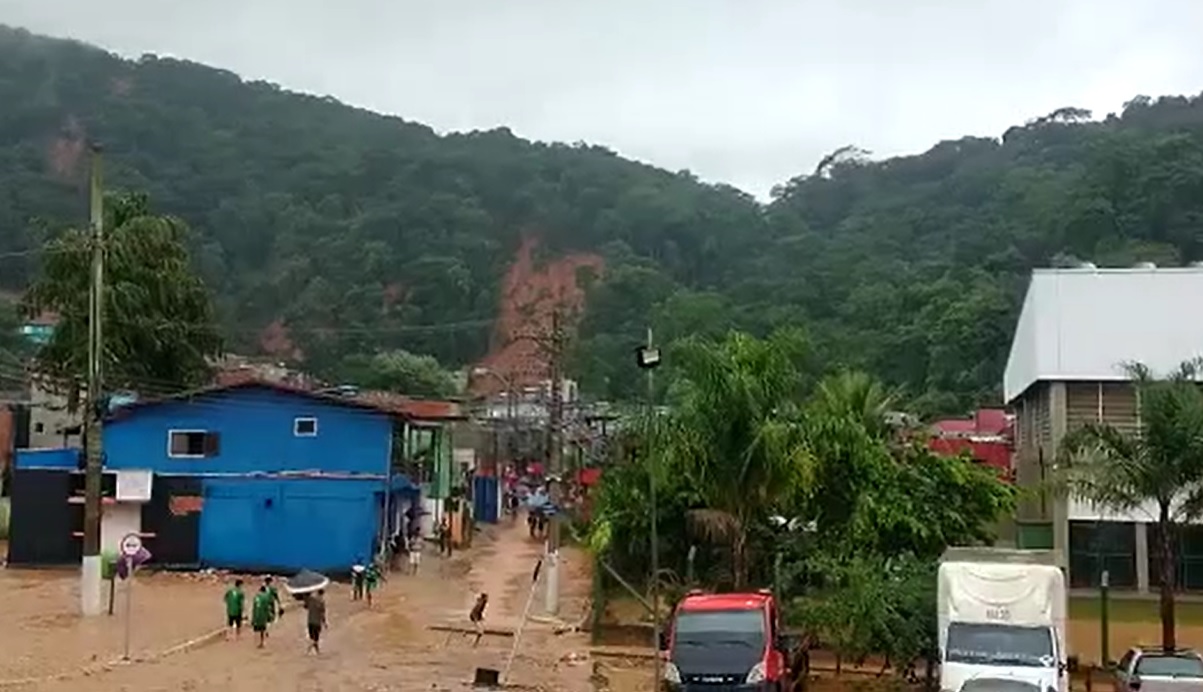 Vila Sahy, área atingida pelas chuvas em São Sebastião