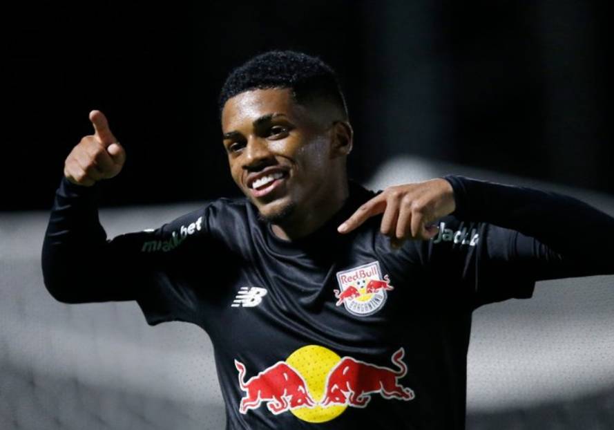 Bruninho comemora gol do Bragantino contra o Botafogo-SP nas quartas do Paulistão