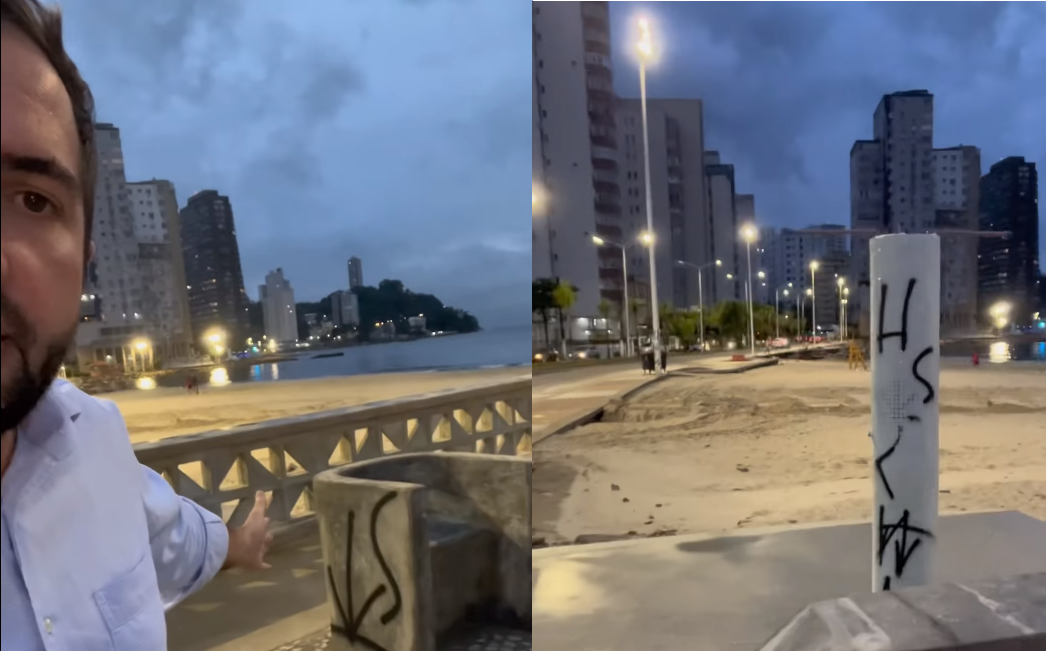 Kayo Amado postou um vídeo nas redes sociais sobre o ato de vandalismo