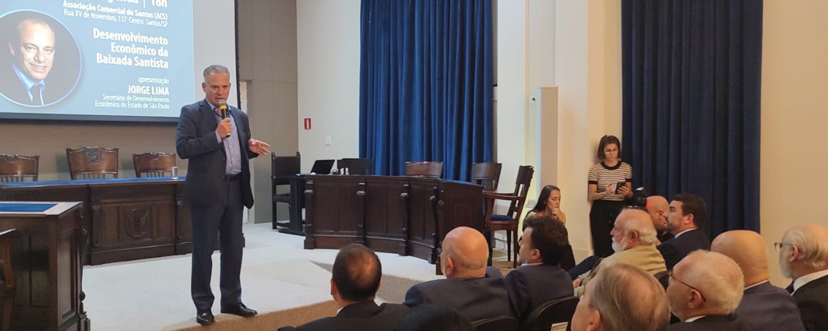 O secretário Jorge Lima oficializou a coalizão empresarial da Baixada Santista em fevereiro