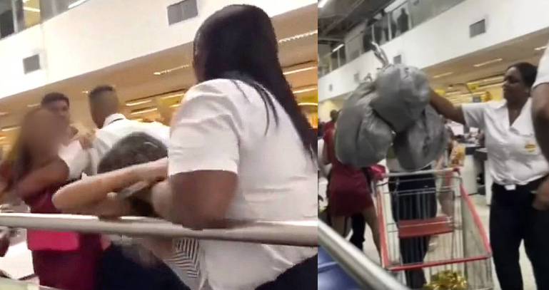 Elas foram abordadas por seguranças fora do estabelecimento e, além dos ovos de Páscoa, levavam três pares de chinelos