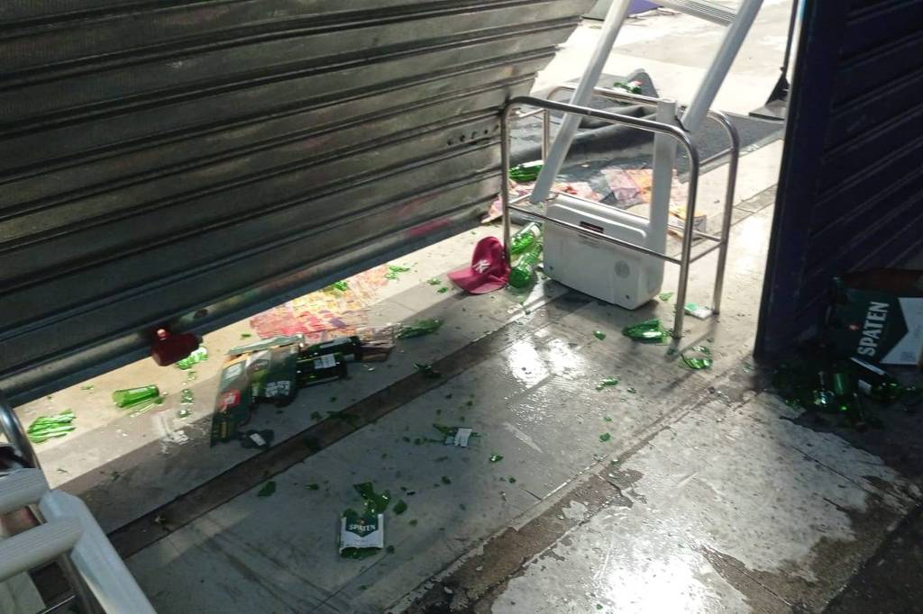 Mercado Extra, na região da Santa Efigênia, foi saqueado por usuários de drogas da cracolândia