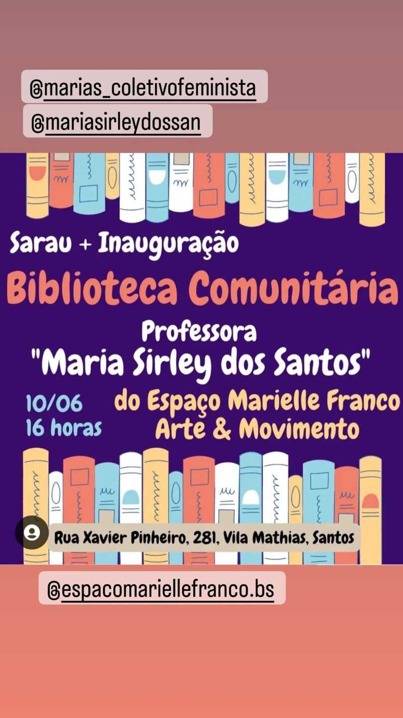 Para celebrar essa data tão especial faremos um sarau e lanche comunitário, onde cada pessoa que puder leva um prato de doce ou salgado