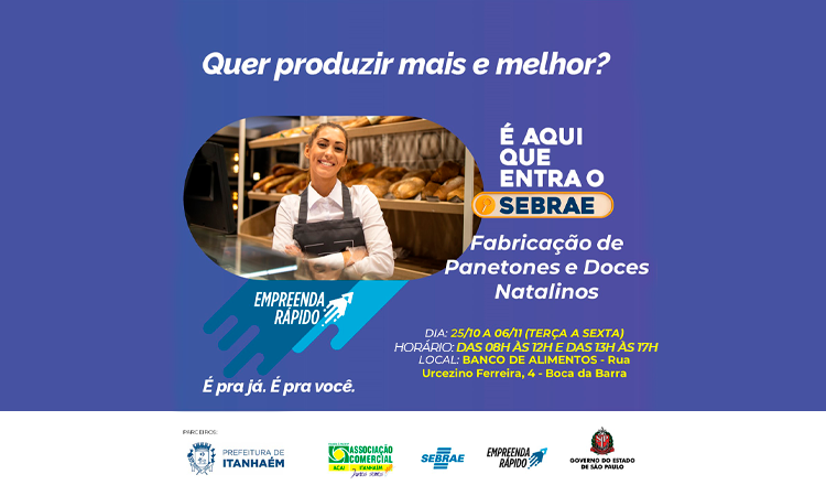 Conteúdo apresentado ajudará os alunos a desenvolver competências relativas à fabricação de panetones e doces natalinos