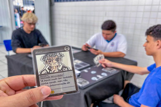 Jogo de RPG foi criado pelos alunos Lucas Medoneca Pires da Silva, Kauã do Amparo Andrade e Matheus Ferreira Matos