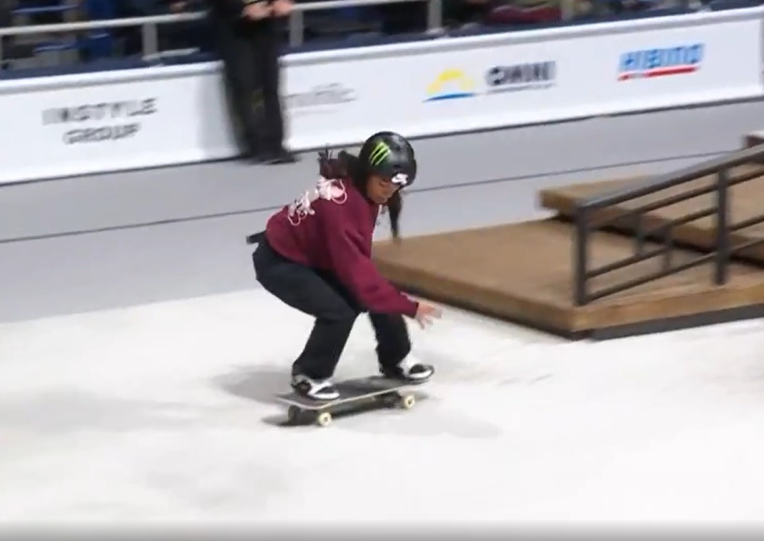 Rayssa Leal durante disputa neste domingo