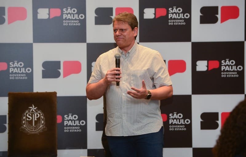 O governador de São Paulo, Tarcísio de Freitas (Republicanos)