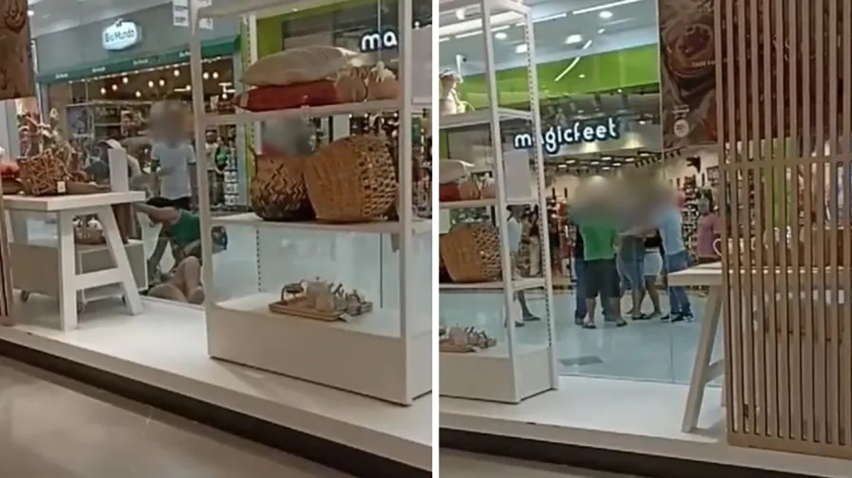 O desentendimento aconteceu dentro do shopping, em Praia Grande