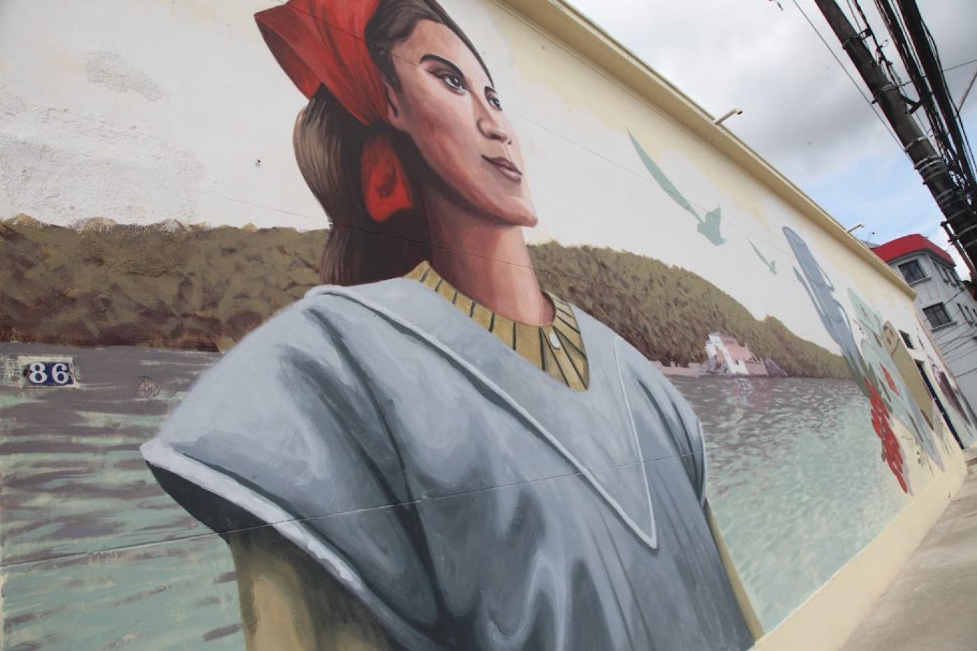 O mural foi idealizado pela italiana Giulia Lavinia Lupo, que há 7 anos chegou ao País e se apaixonou por Santos