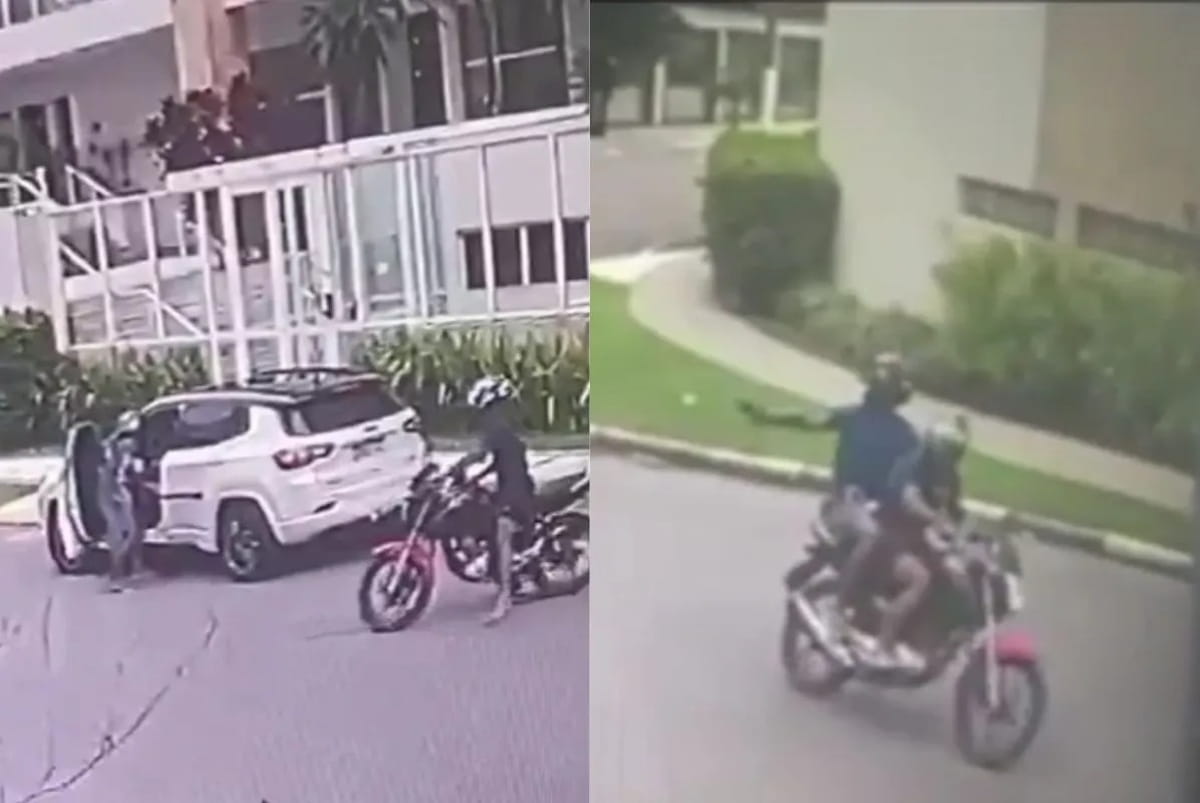 Foi verificado que a moto usada pelos bandidos era roubada. Os suspeitos não foram encontrados