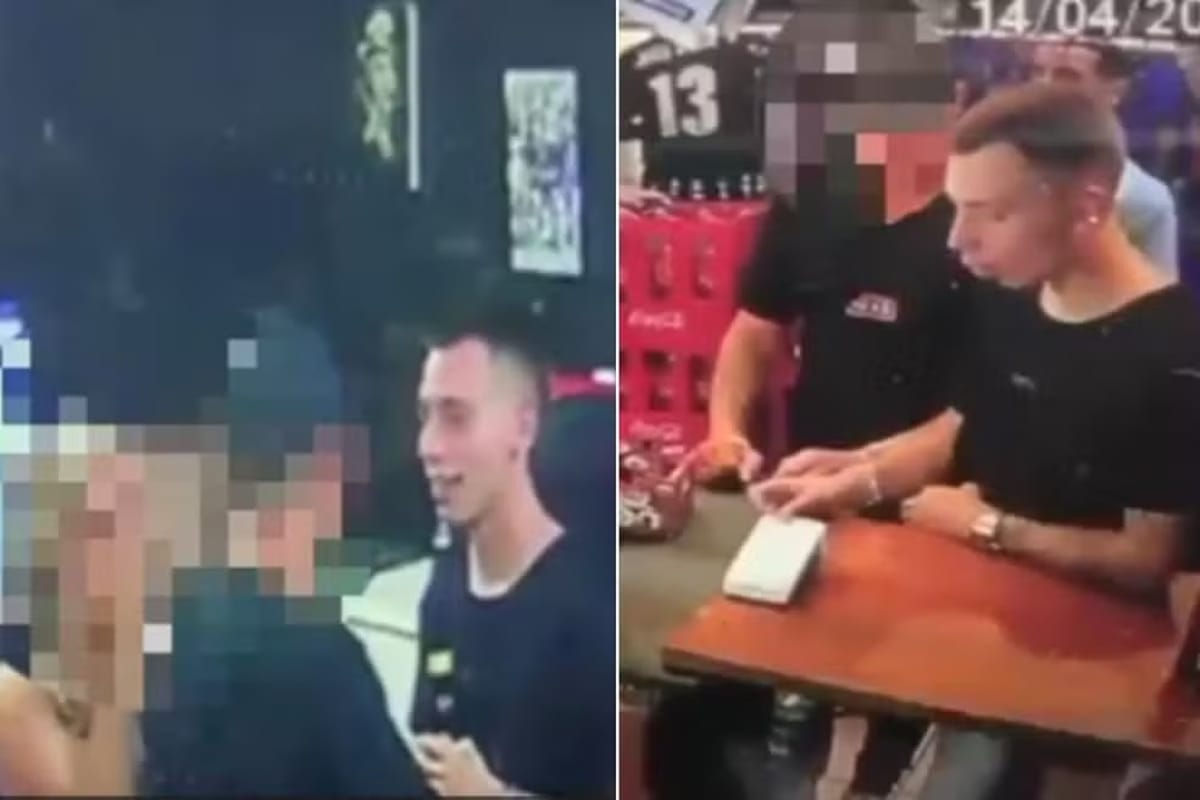 Nas imagens, é possível ver que ele fica no estabelecimento até por volta das 1h18.