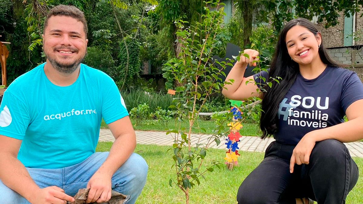 Além de plantar, equipe quer cuidar e monitorar o crescimento de cada muda