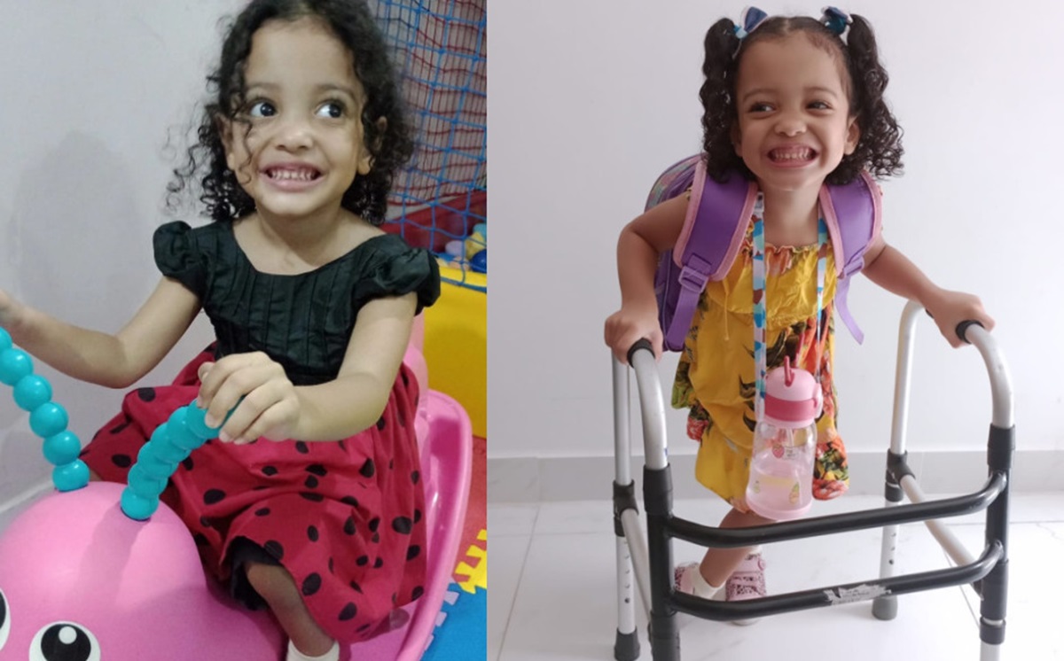 Milena, moradora de Praia Grande, tem 3 anos
