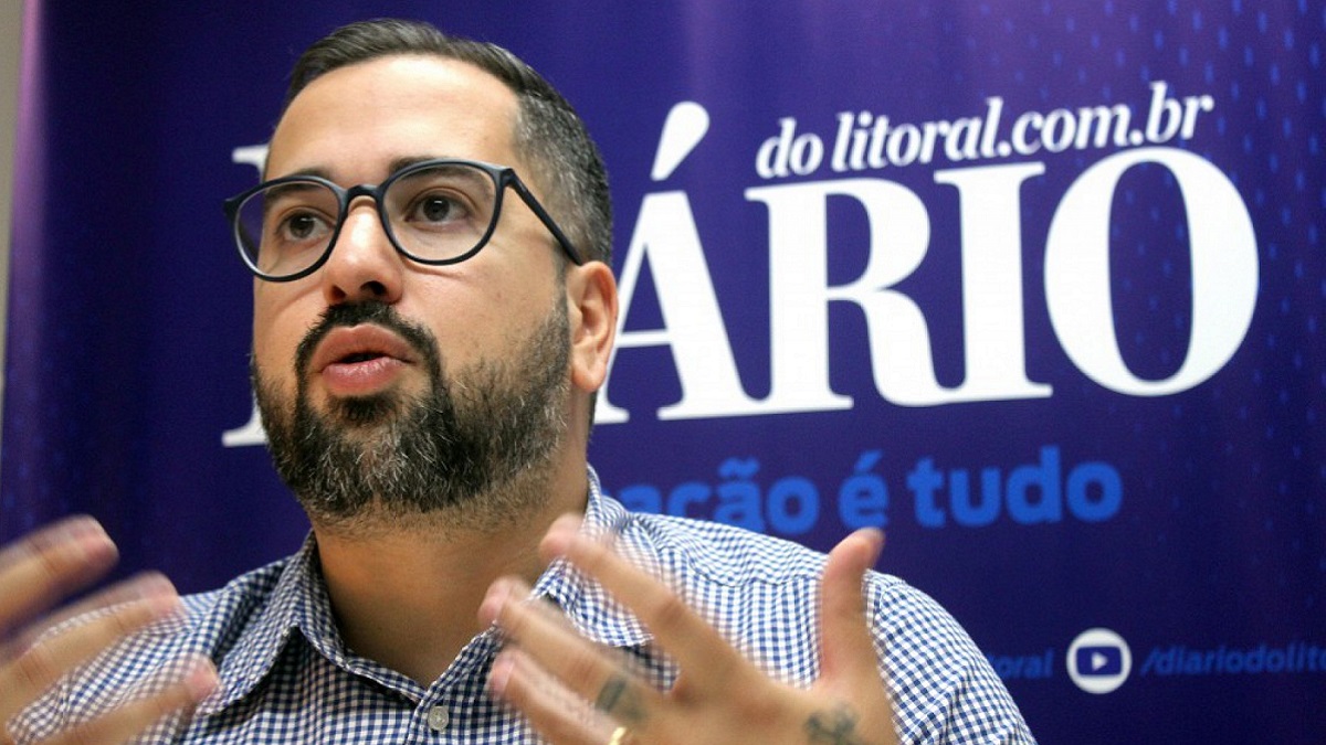 Luiz Felipe Silva Albino, conhecido como Lipe Albino, vereador suplente e Pré-Candidato à Câmara de Santos em 2024