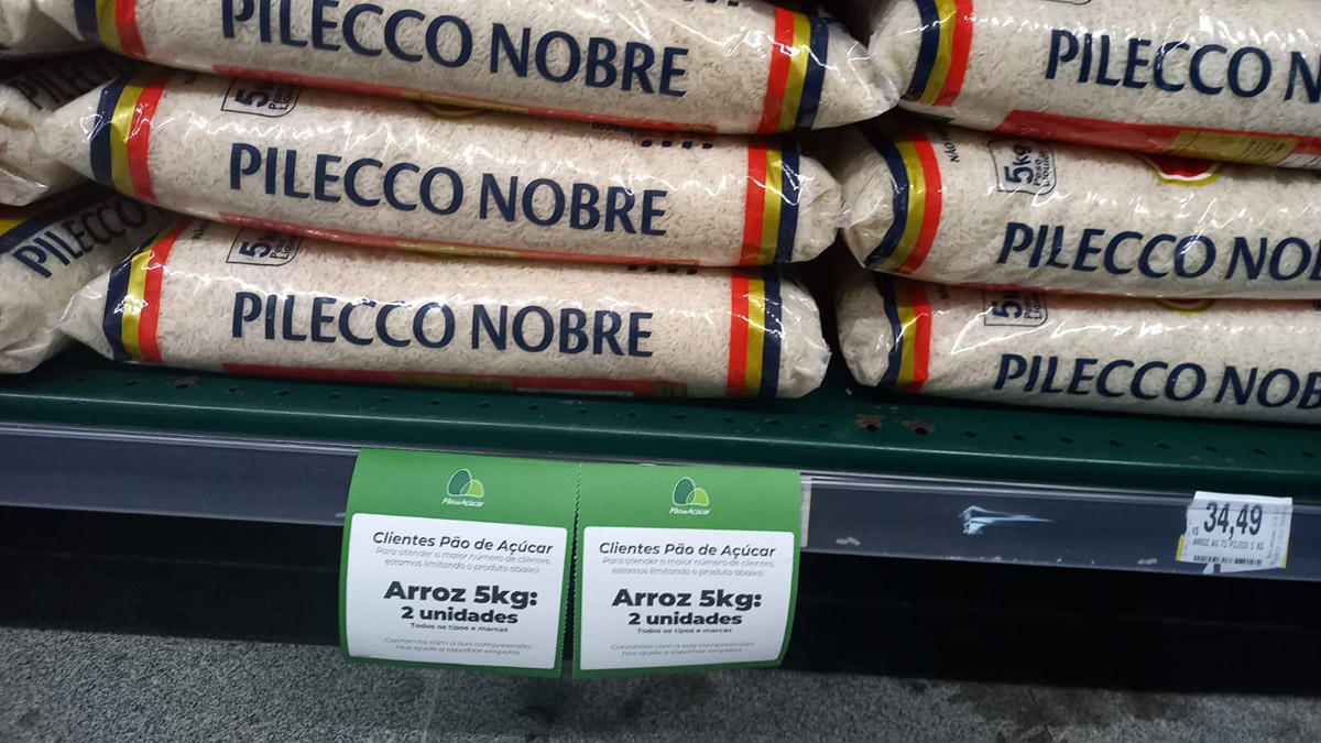 Venda do arroz está limitada a dois sacos de 5kg por cliente