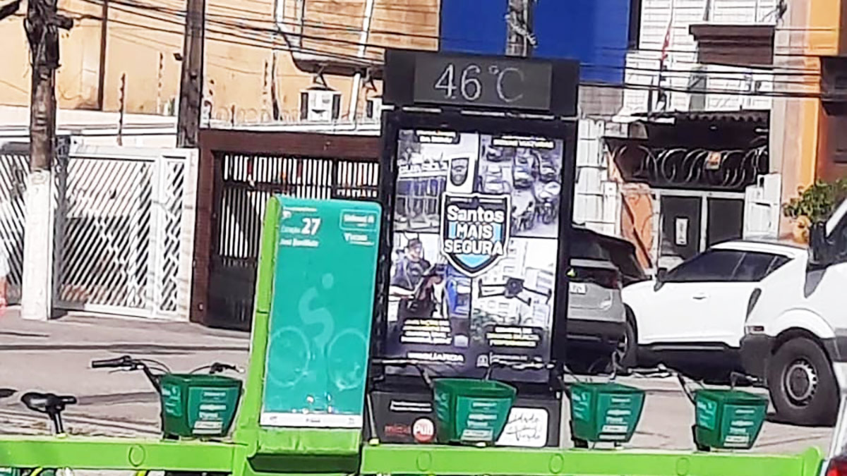 A sensação térmica atingiu 45° no litoral de São Paulo