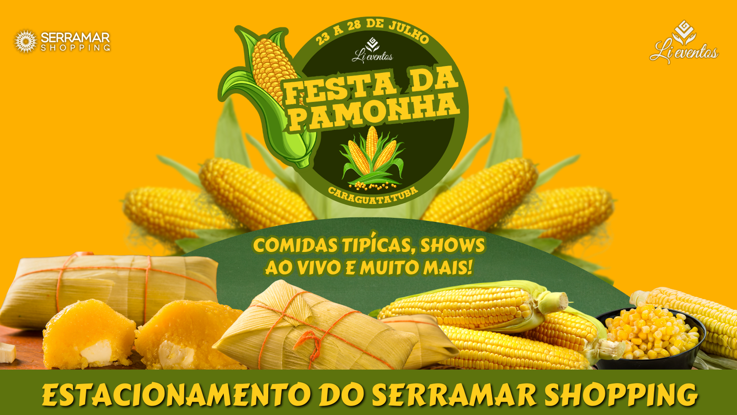 Serão oferecidos vários tipos de pamonha como a Tradicional, Romeu e Julieta, Morango, coco, Nutella, Linguiça, Queijo e Salgada Tradicional