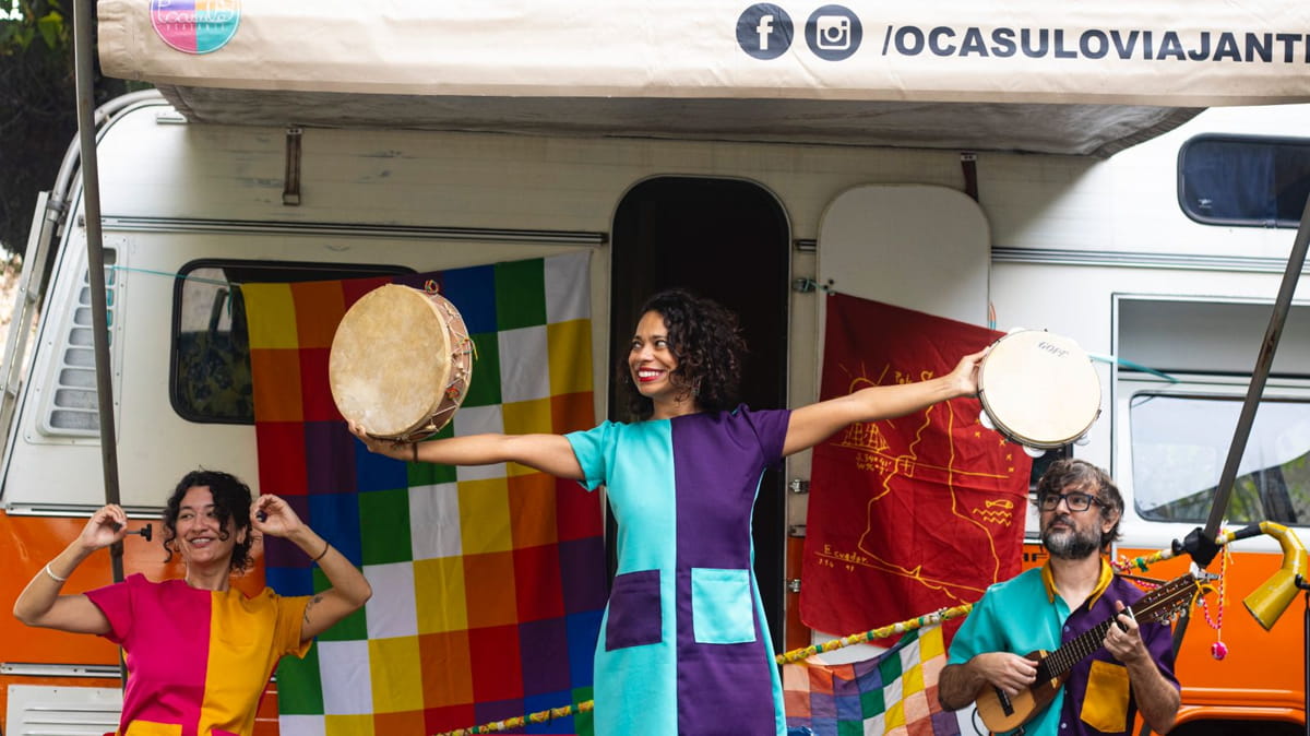 Os artistas se propõem a contar histórias dos povos originários do grande território que hoje forma a América do Sul