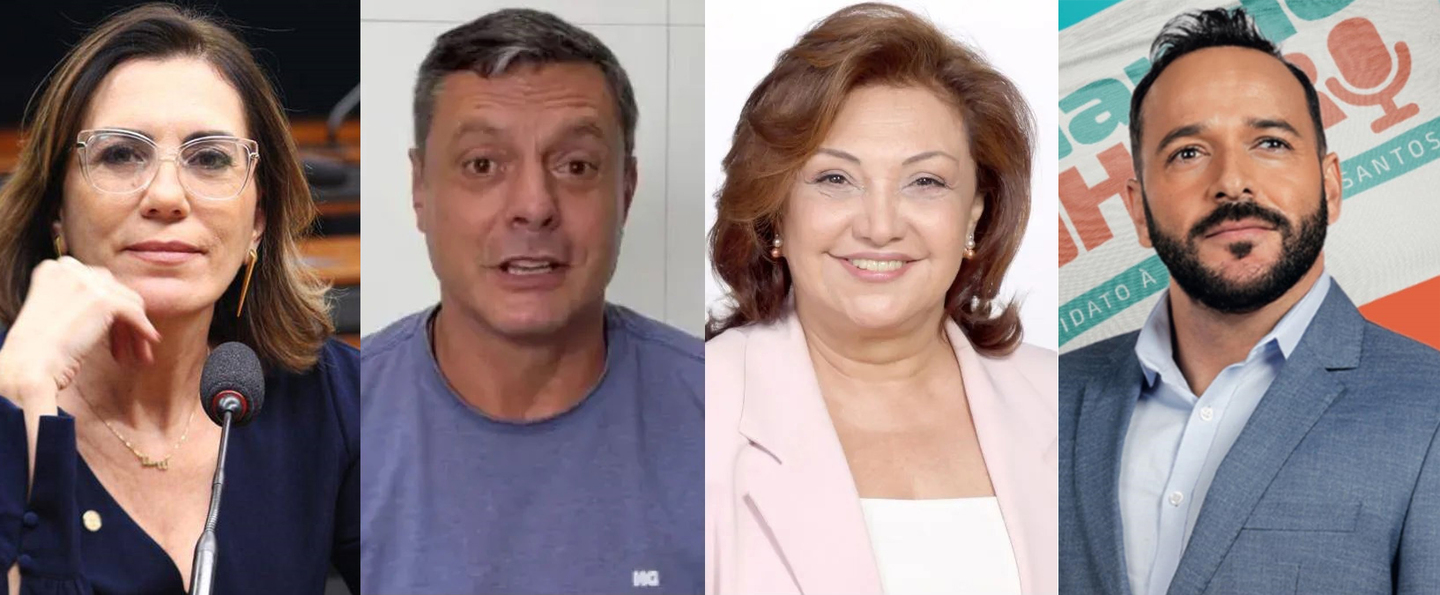 Rogério Santos (Republicanos), Tema de Souza (PT), Rosana Valle (PL) e Nando Pinheiro (Avante) vão disputar as eleições