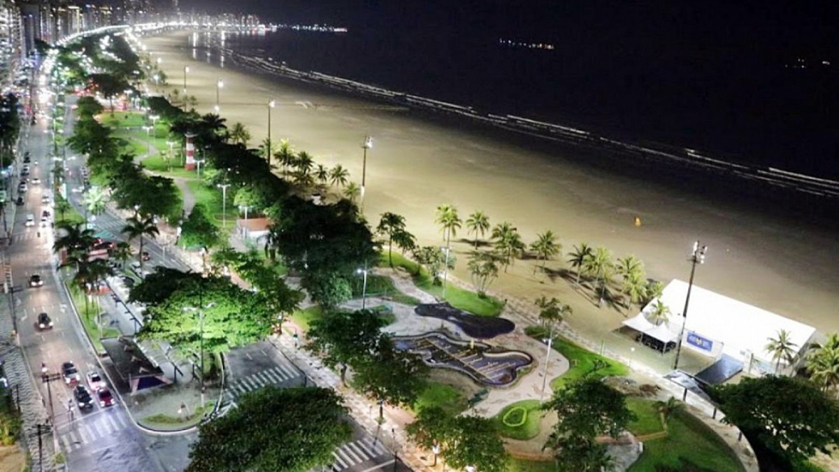 Orla das praias de Santos