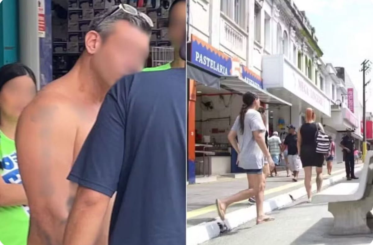 A Polícia Militar foi acionada para atender a ocorrência na Praça Barão, no Centro de São Vicente