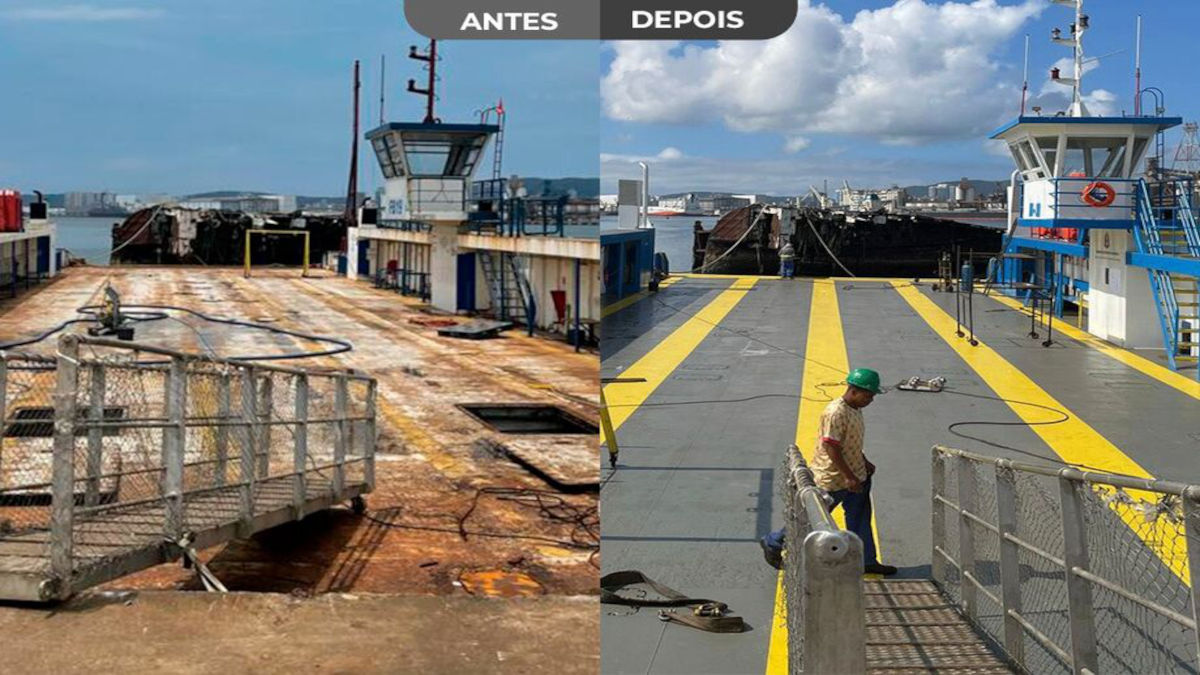 Governo divulga foto de antes e depois de balsa reformada (arquivo)
