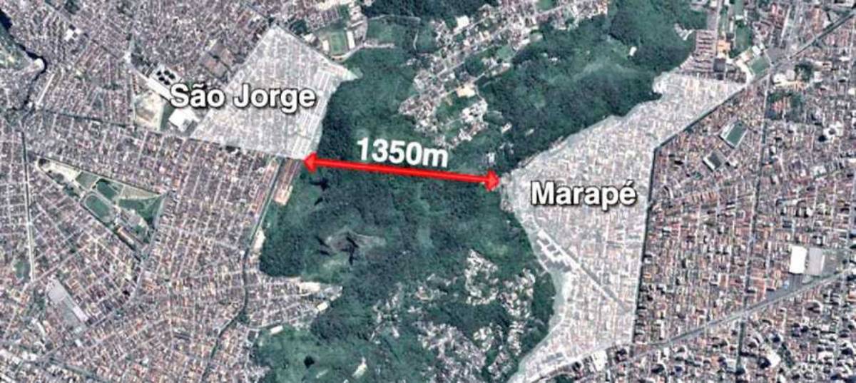 A construção do túnel do maciço central, unindo as zonas Leste e Noroeste de Santos