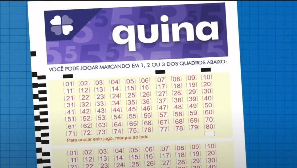 Prêmio da quina é no valor de R$ 3.000.000,00