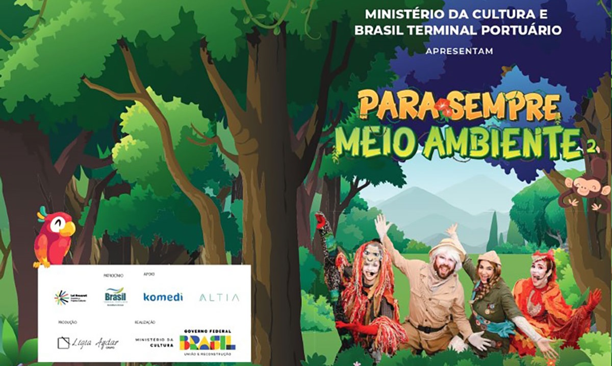 O espetáculo leva magia e consciência ambiental às crianças de Santos