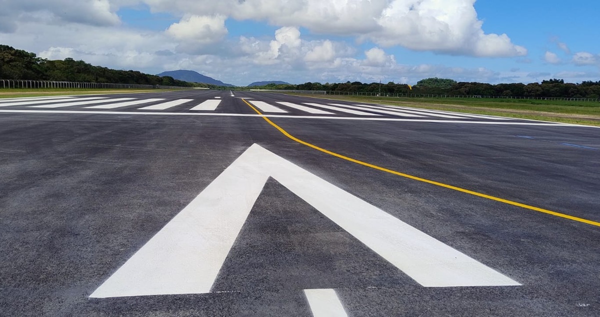 Pista do Aeroporto Metropolitano de Guarujá foi entregue em abril de 2025