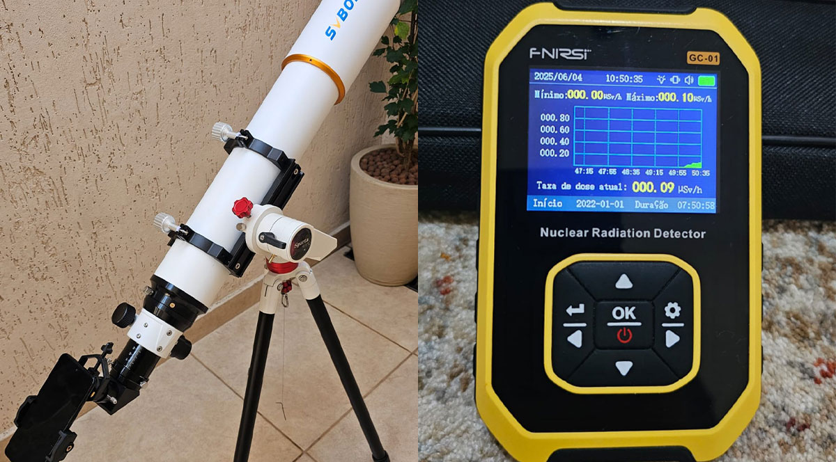 O físico Edson Geraldo, gentilmente, apresentou alguns dos equipamentos utilizados na ufologia