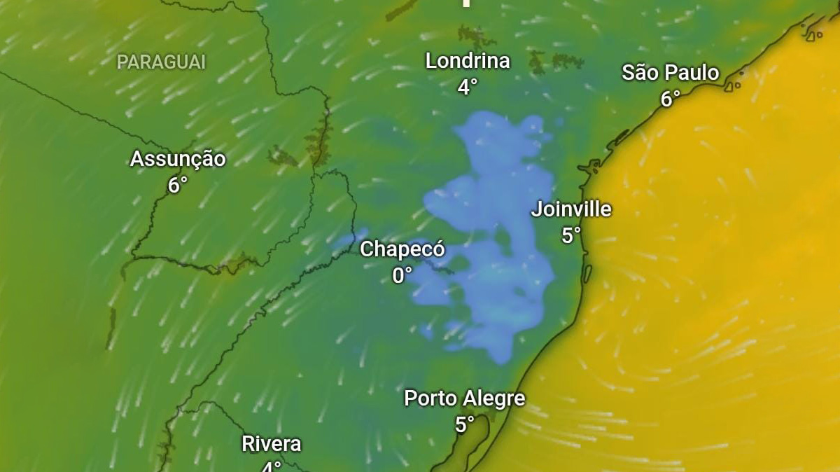 A Baixada Santista apresenta temperaturas máximas de 19°C e mínimas de 8°C