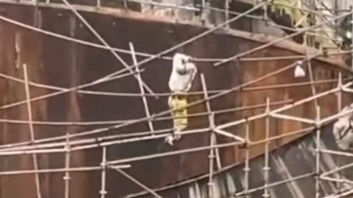 Apesar da queda parcial da estrutura, ninguém ficou ferido