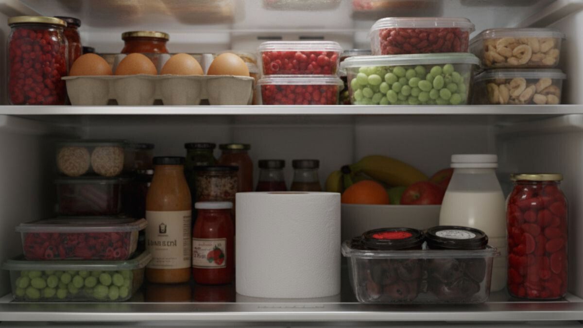 Além de econômico, o uso de um rolo de papel higiênico na geladeira ajuda a eliminar odores e prolongar a durabilidade dos alimentos